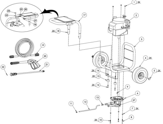 COLEMAN BREAKDOWN pressure washer pw0872201 repair parts